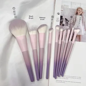 Ensemble de 10 pinceaux de maquillage de voyage portables, poils synthétiques, pinceaux pour le visage, avec sac de rangement pour la beauté - Product Image 2