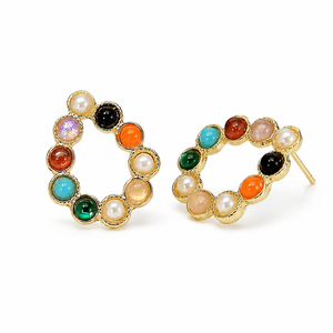 Eleganti orecchini a goccia colorati, orecchini a lobo minimalisti, accessori di bigiotteria alla moda per donna - Product Image 2