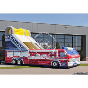 Château plein d'entrain combiné de <span class=keywords><strong>camion</strong></span> de pompiers de <span class=keywords><strong>camion</strong></span> de <span class=keywords><strong>pompier</strong></span> gonflable de nouvelle conception avec la maison de rebond de <span class=keywords><strong>camion</strong></span> de pompiers de glissière à vendre - Product Image 1