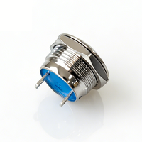 Interrupteur à bouton-poussoir électronique à tête haute en acier inoxydable 1NO IP65 12V/24V 12mm à commande momentanée pour klaxon de voiture/allumage de démarreur