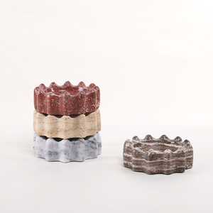 Vente en gros de cendrier moderne français de luxe en travertin et marbre noir et or naturel avec lumière pour la décoration intérieure - Product Image 5
