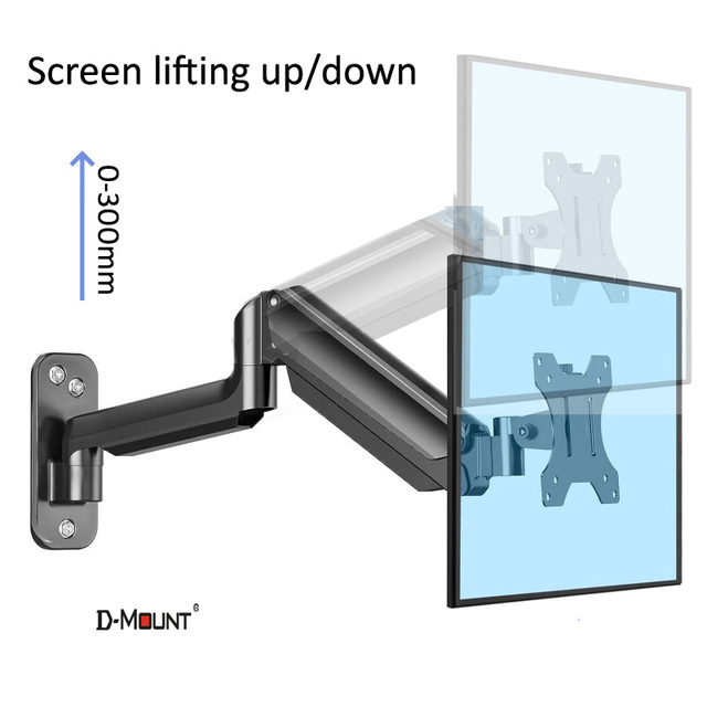 D-MOUNT DW150 Gas Spring 13"-32" TV Wall Mount 2-9KG LCD Monitor Holder Lifting Swivel Stretch Stands Long Arm 75x75 100x100