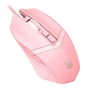 Onikuma cw921 ergonomia ajustável, 3600 dpi, mouse gamer óptico, rosa, mouse para menina