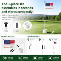 Ensemble de drapeaux d'entraînement de golf avec piquet détachable, drapeau et coupelle de putting en plastique pour l'entraînement sur le green