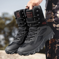 Bottes tactiques Shero Tactical Gear Hiking Botas Chile avec fermeture éclair latérale, résistantes à l'usure, légères, couleur sable.