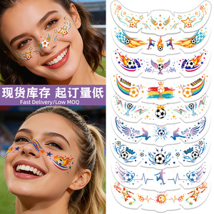 Autocollant de tatouage temporaire pour le visage, imperméable, dessin animé mignon, impression numérique, fête, taille unique, film PET, tenue 1 à 3 semaines - Product Image 2