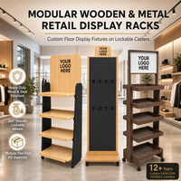 Présentoir sur pied en bois de pin moderne personnalisé, étagère de magasin en contreplaqué pour boissons, aliments pour animaux, cosmétiques, OEM
