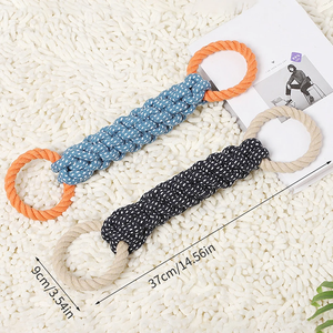 เซนิดู เอช-370 ของเล่นเคี้ยวสำหรับสุนัข ทำจากผ้าฝ้ายทอมือ เป็นมิตรกับสิ่งแวดล้อม สำหรับทำความสะอาดฟันและการเล่นแบบโต้ตอบ ขนาดเล็ก สีสุ่ม - Product Image 5