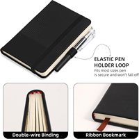 Lot de 3 carnets de poche promotionnels YUNCHUN, format A6, petit format, couverture rigide en cuir, reliure cousue, 100 feuilles, numérique