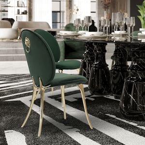 Silla Moderna en Oferta con Acabado en Latón Pulido y Asiento de Terciopelo Inspirada en el Arte Surrealista para Restaurante, Apartamento y Bar en Casa - Product Image 1