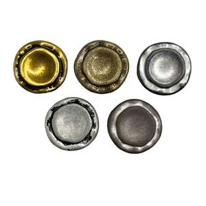 Bottoni in Metallo Rotondi Opachi Anticati Dorati e Argentati da 9MM, 10MM, 12MM, 14MM, 15MM con Chiusura a Un'Uncinetto per Jeans - Product Image 4
