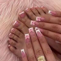 Juego de Uñas Acrílicas con Diseño de Diamantes de Imitación, Lujosas y Largas, para Manos y Pies, Ideales para Fiestas
