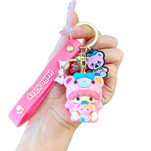 Portachiavi in PVC e lega di zinco a tema animali dei cartoni animati, simpatico cane dalle grandi orecchie, creativo, per auto e borsa, piccolo <span class=keywords><strong>regalo</strong></span> per coppie - Product Image 5