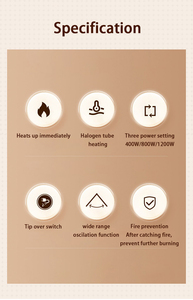 <span class=keywords><strong>Halogen</strong></span> nóng xách tay điện 3 bar 1200W dao động nhà văn phòng tản nhiệt - Product Image 4
