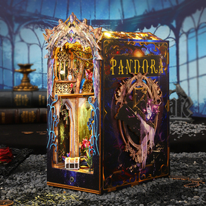 Kit de Manualidades <span class=keywords><strong>Pandora</strong></span> Magic Forest Book Nook, Rompecabezas 3D de Madera, Mini Casa de Muñecas, Decoración Artesanal, Regalo - Product Image 1