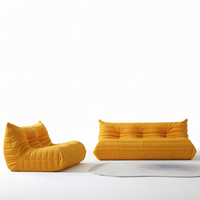Gelbes Nordisches Modulares Sofa-Set mit Weichem Komfort und Samtbezug, Vakuumkomprimiert für Wohnzimmer-Sitzgelegenheiten
