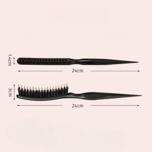 Lot <span class=keywords><strong>de</strong></span> 2 brosses coiffantes en poils <span class=keywords><strong>de</strong></span> sanglier noirs et nylon pour femmes et hommes - Product Image 5