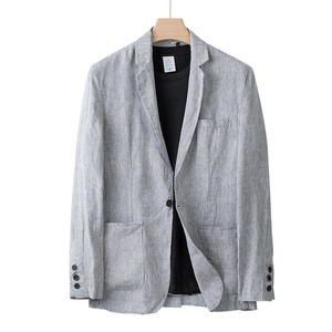 <span class=keywords><strong>Blazer</strong></span> décontracté pour <span class=keywords><strong>homme</strong></span> en <span class=keywords><strong>lin</strong></span> 100% style Old Money italien, coupe ample et légère, idéal pour le travail et les trajets quotidiens printemps/été - Product Image 4