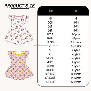 Vestito Body per Bambine in Bambù Organico OEM, con Bottoni a Pressione, Gonna Traspirante con Maniche a Volant - Product Image 4