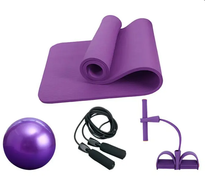 Stuoia di Yoga Insieme include Palla di Esercizio Corda di Salto Della Caviglia Pull Pilates Palla con il Tubo 6 pezzo di Yoga Mat Prodotti con borsa per il trasporto