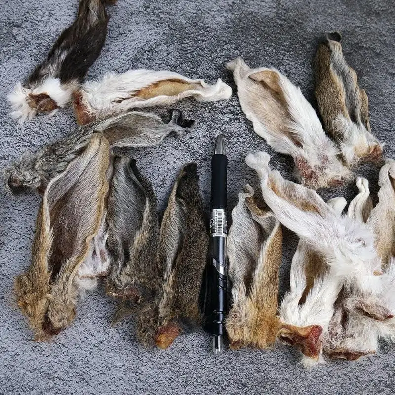 Label pribadi telinga kelinci alami hewan peliharaan Chewy Treat ayam Tenderloin makanan hewan peliharaan anjing memanjakan telinga kelinci daging ayam