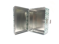 Boîte en fer blanc rectangulaire personnalisé, boucle, grande boîte-cadeau, grand boîtier métallique de rangement de bijoux avec serrure