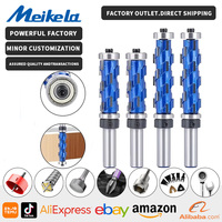 Fraise à défoncer à double roulement en carbure monobloc, queue de 1/2 po, pour routeur CNC, pour le bois