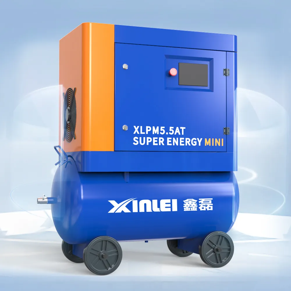 XLPM5.5AT Rotary Mini Mobile Screw Air Compressor Units With Pm Motor Inverter