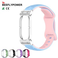 Bracelet de sport souple et respirant BEEFLYPOWER pour femmes, bracelet de montre en silicone bicolore gravé de motifs floraux pour Google Fitbit Air