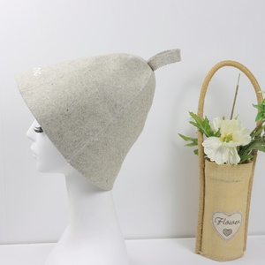 Gorro <span class=keywords><strong>de</strong></span> Sauna <span class=keywords><strong>de</strong></span> Fieltro Reciclado Ecológico Color Gris Vapor, Venta al por Mayor, Logotipo Personalizado, Directo <span class=keywords><strong>de</strong></span> Fábrica, Gorro para Baño <span class=keywords><strong>de</strong></span> Vapor y Spa - Product Image 4