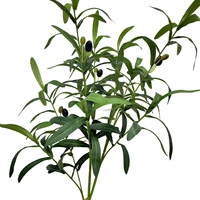 Branche d'olivier artificielle verte de Style naturel Offre Spéciale avec 2 fourchettes de feuilles de soie en plastique décor de mariage à la maison fruits pour Noël