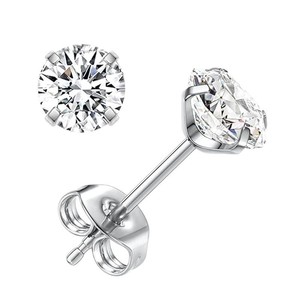 Boucles d'oreilles clous en titane F136 avec pierres précieuses et extrémités papillon pour piercing d'oreille et de cartilage |   Bijoux de corps colorés en gros - Product Image 1