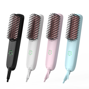 Nouvelle Conception <span class=keywords><strong>Brosse</strong></span> <span class=keywords><strong>Chauffante</strong></span> Électrique en Céramique à Chauffage Rapide 30S avec Contrôle de Température pour <span class=keywords><strong>Cheveux</strong></span> Courts, Utilisation Humide ou Sèche, Coiffage Matinal, Achat en Gros - Product Image 1