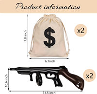 Pistolet gonflable réutilisable en PVC, personnalisé en usine, lot de 4, pour Halloween, Thanksgiving, Noël, Pâques, Nouvel An, jeux de rôle, fêtes et anniversaires