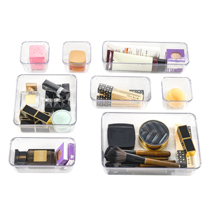 16 Pack Clear <b>Plastic</b> <b>Drawer</b> Organizer Trays Eco-Friendly <b>Storage</b> Bins for Kitchen Bathroom Makeup & Office Supplies - Product Image 3