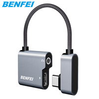 BENFEI Nouvel adaptateur USB Type C vers prise audio de haute qualité avec charge rapide de 60W, casque femelle de USB-C à 3.5mm.