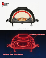 Four à pizza au charbon de bois en céramique portable SEB Kamado de 21 pouces et cuisinière multifonctionnelle pour l'extérieur/l'intérieur pour un usage domestique