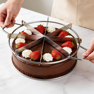 Utensile da Forno Personalizzato, Taglierina per Torte a 6/7/8 Fette, Marcatore <span class=keywords><strong>di</strong></span> Porzioni, Pressa Manuale per Impasto, Tagliapizza Rotondo - Product Image 5