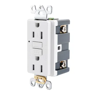 Hoge Kwaliteit 15Amps 125V Aardlekschakelaar Amerikaanse Certificaat Universele Duplex Bakje Met Tr Wr Veiligheid Stopcontact Socket