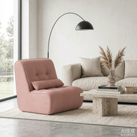 Module de canapé modulaire sans accoudoirs en tissu tricoté doux, siège de canapé au sol avec coussin de soutien, pour salon et appartement, en mousse