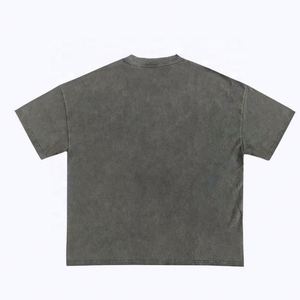 Custom Men's Vintage T-<b>Shirts</b> Acid Washed Distressed Oversized 100% Cotton Regular Fit Luxury Blank Solid Pattern Knitted O-Neck - Product Image 2