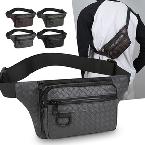 Sac de poitrine pour homme SAS50016 en cuir souple marron, sac bandoulière tendance pour le quotidien, sac à bandoulière uni - Product Image 5