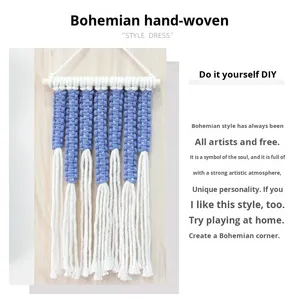Kit de tissage DIY fait main, style bohème transfrontalier, <span class=keywords><strong>tapisserie</strong></span> tressée colorée, décoration murale créative pour la maison, fibre de polyester - Product Image 2