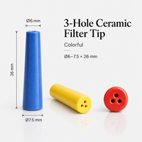 Filtres en céramique droits de 9 mm en gros à approvisionnement stable, avec logo personnalisé, 3 trous, pour fumer