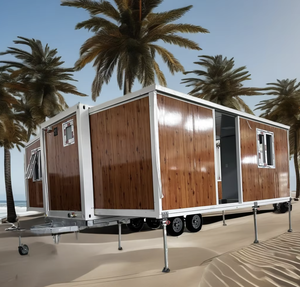 Personnalisé 20 pieds 2 chambres de luxe USA Standard extensible préfabriqué roues maison conteneur préfabriqué en acier pour usage de bureau - Product Image 1