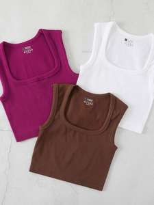 Nouveau Débardeur Personnalisé pour Femme, Col Carré, sans Manches, Vêtement de Sport Yoga, Grandes Tailles, Crop Top de Course pour Dames - Product Image 4