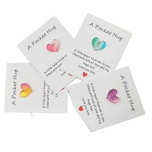 Carte de vœux décorative en résine vernie écologique, motif cœur de pêche, avec pochette dégradée, symbole d'amour pour - Product Image 4