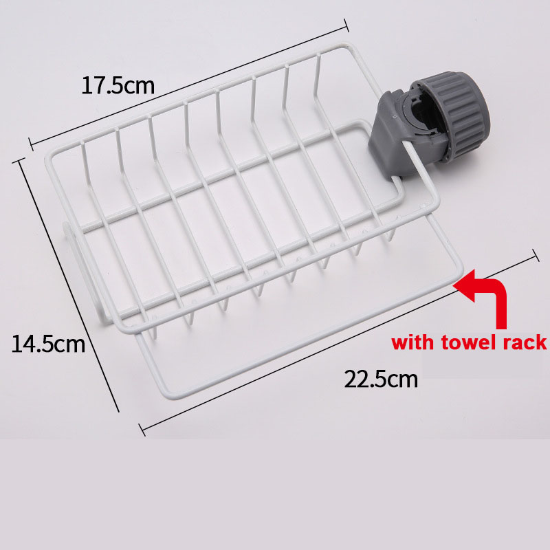 De hierro blanco con estante de toalla