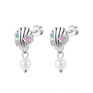 Pendientes de acero de titanio con estrella de mar de concha de playa para mujer, sin necesidad de quitar, diseño de nicho, simple, dulce y versátil - Product Image 6