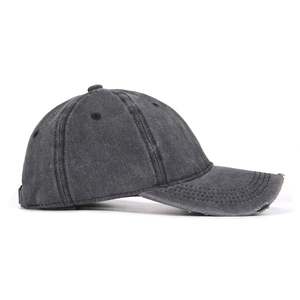 Gorra de béisbol de 6 paneles lavada personalizada al por mayor desgastada Retro Vintage algodón papá sombrero borde roto estilo deportivo gorras disponibles - Product Image 2